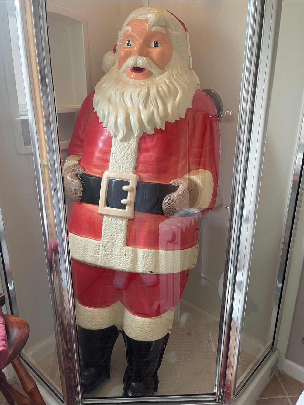 Festive Santa Figurine - Red and White Holiday Décor